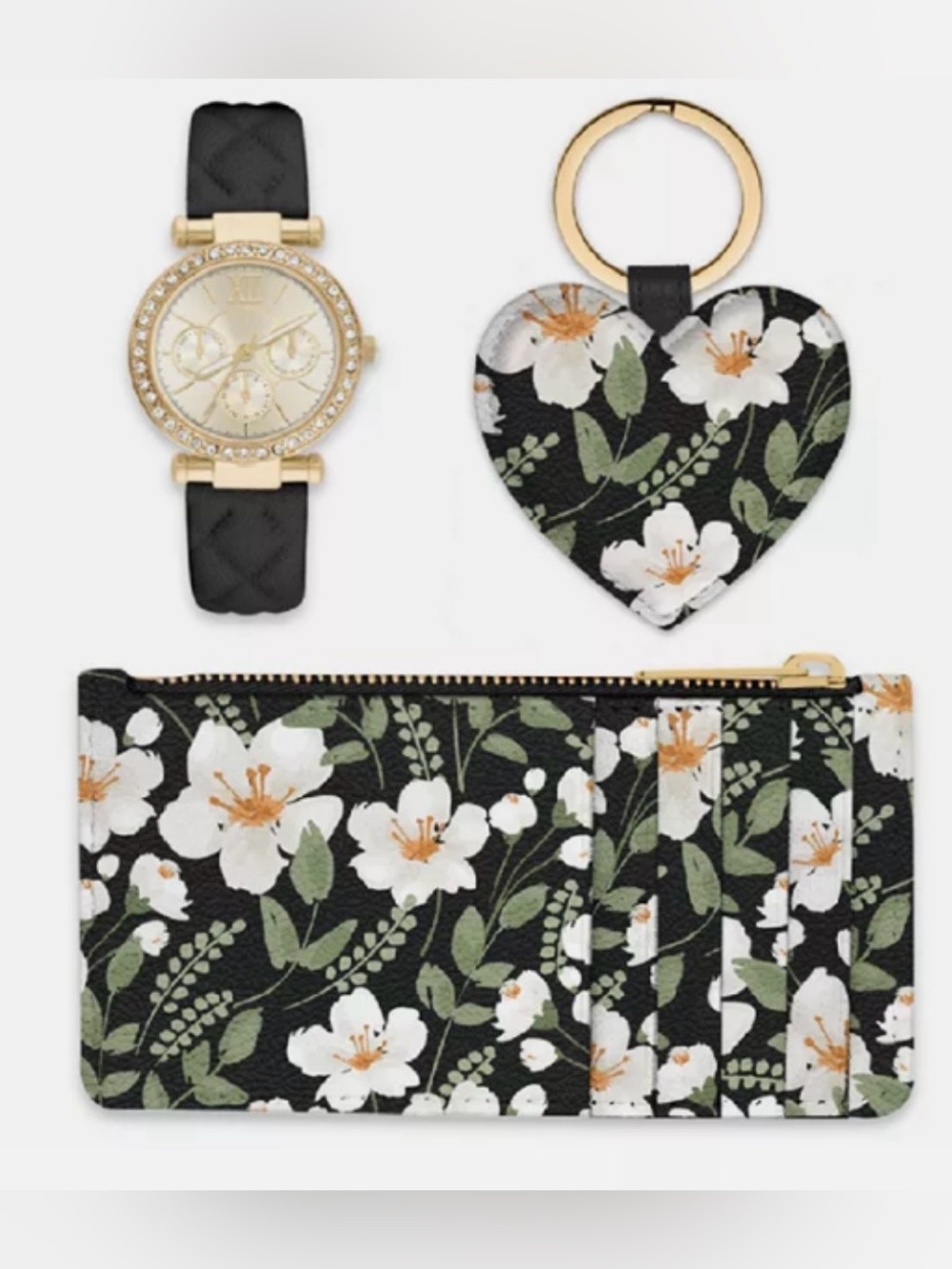 Alexis Bendel Reusable Vanity Bag Gift Set with Watch, Card Wallet & Keychain - Picture 3 of 10